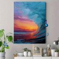 thumbnail image 4 of Qisvanset Romantic Ocean Wave Sunset Canvas Print 12x16 Inch Lounge Wall Art, 4 of 8