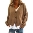 thumbnail image 1 of 2025 Cardigan de Couverture d'Été pour Femmes Uni à Col en V avec Boutons, Cardigan Kimono Décontracté Extensible en Tricot, 1 of 6