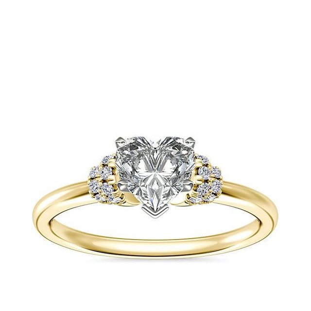 0.65 T.C.W Heart Shape Natural Diamond Latest Design Solitaire Wedding Ring for Ladies Solid 14K Yellow Gold Size 8