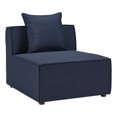 thumbnail image 3 of Modway Saybrook Fabric Upholstered Outdoor Patio Sofa Armless Chair in Navy Blue, 3 of 6