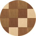 thumbnail image 1 of Ahgly Tapis Rond Lavable en Machine Intérieur Transitionnel Brun Selle, 8 Pieds Rond, 1 of 7