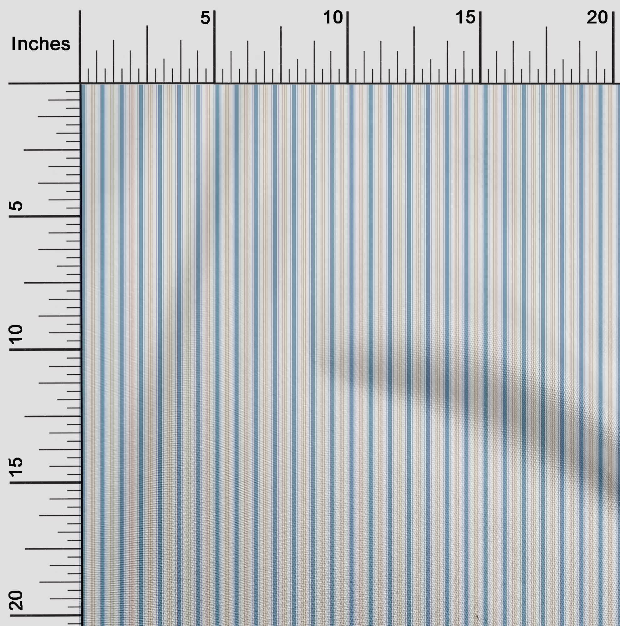 oneOone Organic Cotton Voile Fabric Multicolor Stripe Decor Fabric Printed BTY 42 Inch Wide