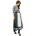 thumbnail image 1 of Phagun Kurta Ethnique en Coton Imprimé de Designer Gris Anarkali Tunique Kurti Robe-10, 1 of 2