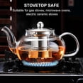 thumbnail image 4 of Glass Teapot Stovetop 20 OZ/600ml, Tea pot with Removable 18/8 Stainless Steel Infuser, Borosilicate Clear Tea Kettle, Teapot Blooming and Loose Leaf Tea Maker Tea Brewer for Camping, Travel, 4 of 6