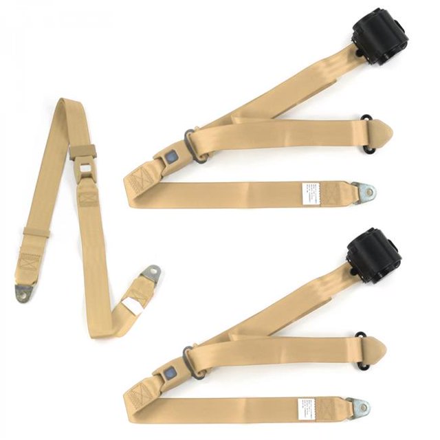 Jeep Comanche 1985-1992 Standard Ensemble de Ceinture de Banc Rétractable 3 Points Beige - 3 Ceintures