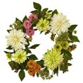 thumbnail image 1 of Nearly Natural 4583 22 in. Dahlia Mum Wreath, 1 of 4