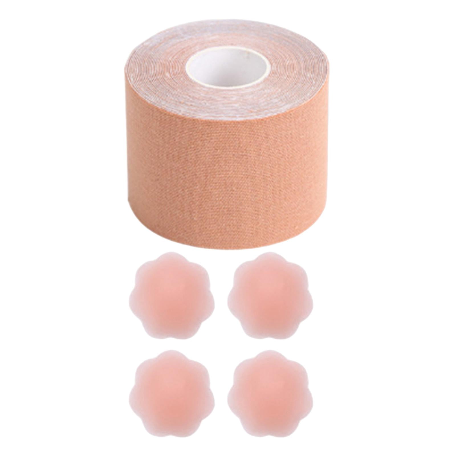 Breast Tape Lifting Breathable Summer 16ft DIY Sweatproof Adhesive Invisible Bra Skin Color 3.8cm