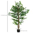 thumbnail image 3 of HOMCOM 2 Piece 5ft Artificial Trees Ficus for Indoor Home Decor, 3 of 10