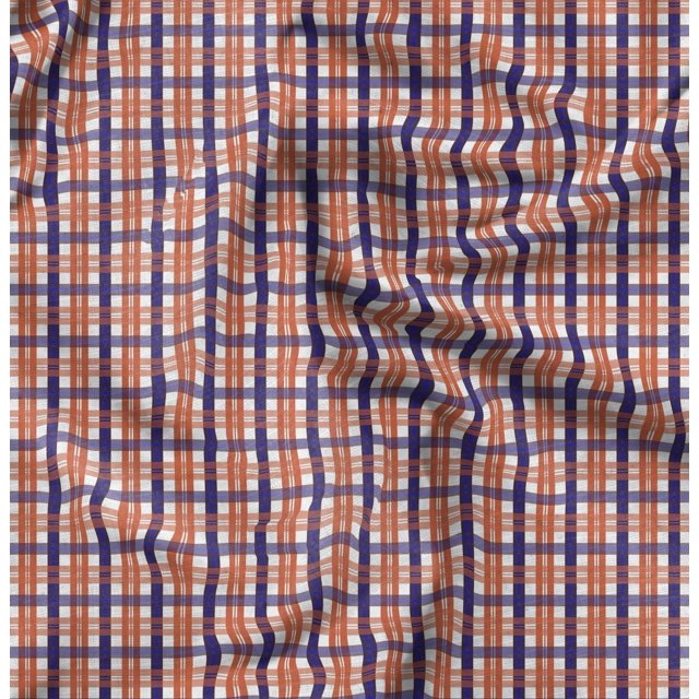 Soimoi Rayon Fabric Gingham Check Fabric Prints By Yard 56 Inch Wide