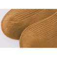 thumbnail image 4 of WUANDIXFA Chaussettes de Robe pour Filles Hiver et Automne à Bordure Filetée Mi-Mollet Décontractées et Confortables Jaunes, 3-5 Ans, 4 of 5