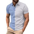 thumbnail image 1 of Styesk T-Shirts pour Hommes Pull à Boutons Manches Courtes Col Rabattu Chemise Haut Blouse, 1 of 4