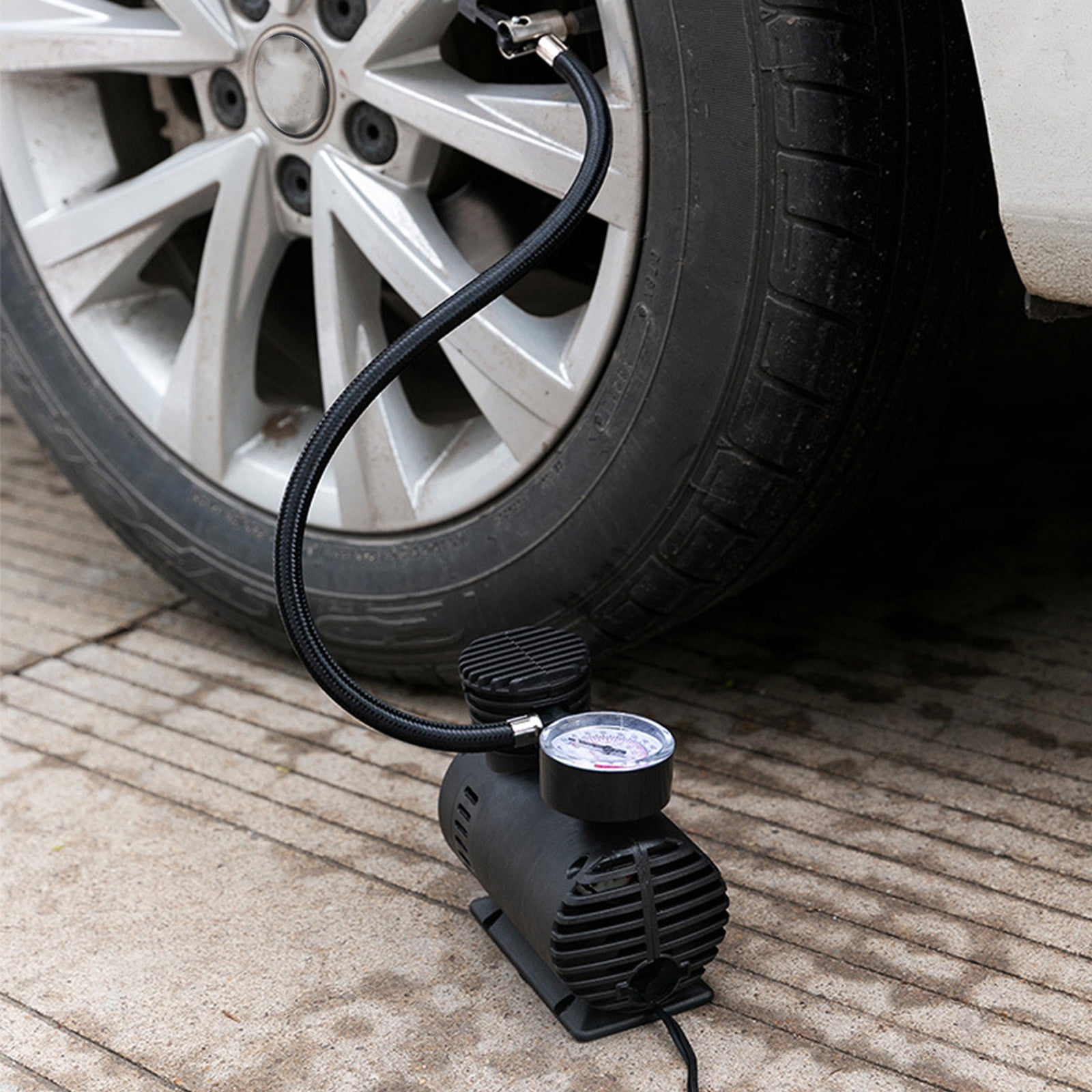 12V Portable Air Compressor Tire Inflator with Pressure Gauge for Car Tires, Motorcycle, Bike, Basketballs