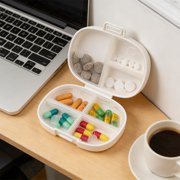 CQCYD 7 Slot Weekly Pill Organizer, Moisture Proof Vitamin Case with Removable Individual Containers, Portable 7 Day Medicine Sorter for Travel and Pocket and Home