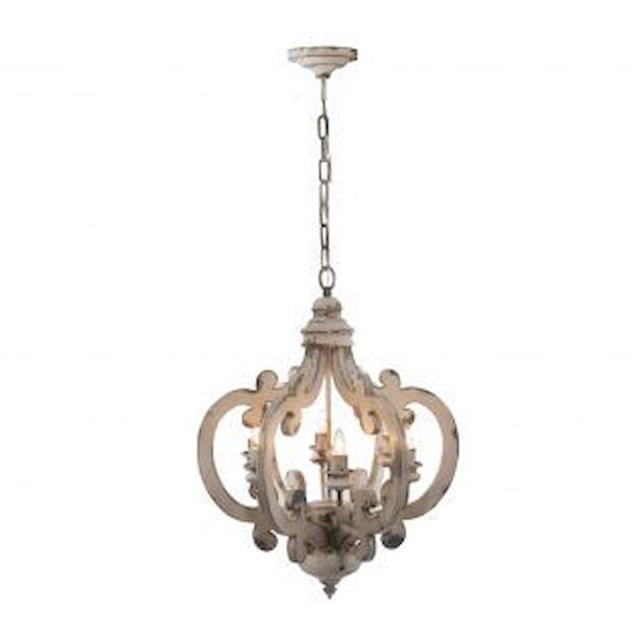 Distress White Framed Chandelier