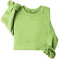 thumbnail image 4 of Milgrthf Chandails d'Automne pour Fille Basiques Tendance à Manches Longues Légers Décontractés à Col Rond Chandails à Enfiler Hauts Vert m, 4 of 5