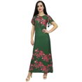 thumbnail image 3 of Bimba Robe en Georgette à Imprimé Floral pour Femme Manche Verte Tenue d'Été-16, 3 of 7