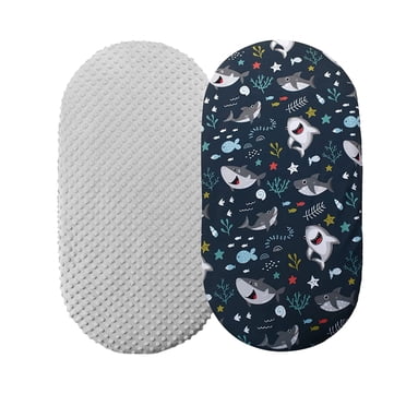 Fgnfyis 2PCS Baby Mose Sheet Bassinet Sheet Cradle Sheet Adapts to Rectangle Oval Pram Bassinet Pads Minky Dot Cartoon Fitted Sheet Set Baby Gift Multi-color One Size
