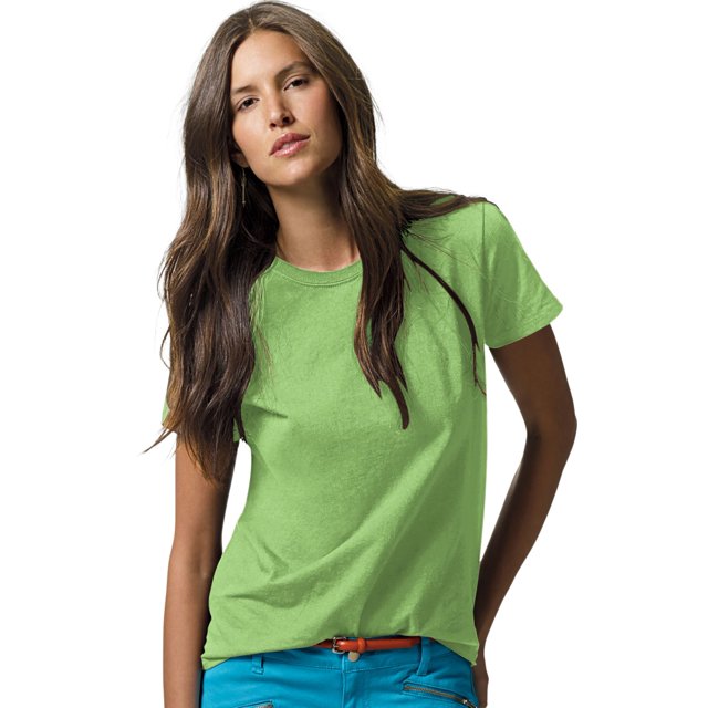 Hanes ComfortSoft T-Shirt à Col Rond en Jersey Coupe Décontractée pour Femmes, m, Vert Poire