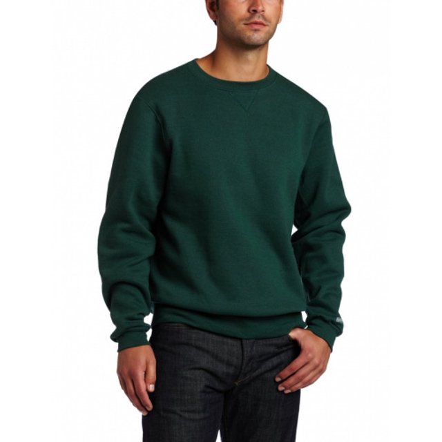 (Small, Dark Green) - Soffe Men's Training Fleece Crew Sweatshirt