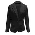 thumbnail image 5 of Grrvtrz Womens One Button Blazer Lightweight Office Work Suit Jacket Stretch Lapel Collar Long Sleeve Jacket with Pockets, 5 of 5