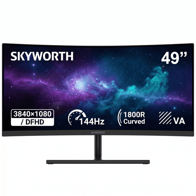Skyworth 49G1H 49” VA R1800 Curved 144HZ HDR400 Ultrawide Gaming Monitor