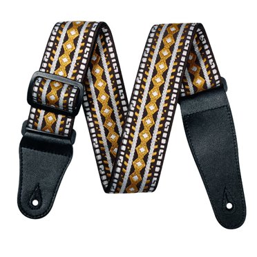 Coofit Guitar Strap Adjustable Ethnic Bass Strap for Acoustic Electric Bass Guitar