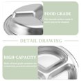 thumbnail image 4 of MasteelfCA 3Pcs Round Stainless Steel Dinner Tray Separation Plates Fast Food Plate Rice Dishes Silver (20cm, 3 Grids), 4 of 8