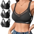 thumbnail image 1 of Kyusrd Plus Size Cut-Off Seamless Bra For Women'S 3Pcs Supportive Full Coverage Wireless Bralette Bra Adjustable Shoulder Straps Bra Soild Color Everyday Athletic Sport Bra, 1 of 9