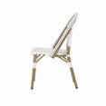 thumbnail image 3 of Outdoor PE Ratten and Aluminum French Bistro Chairs, Set of 2, Rusted Grey & White, Bamboo Print Finish, 3 of 5