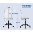 thumbnail image 3 of BestOffice Ergonomic Home Office Task Chair, Mid-Back Armless Adjustable Rolling Design with Lumbar Support, Mesh, White, 3 of 7