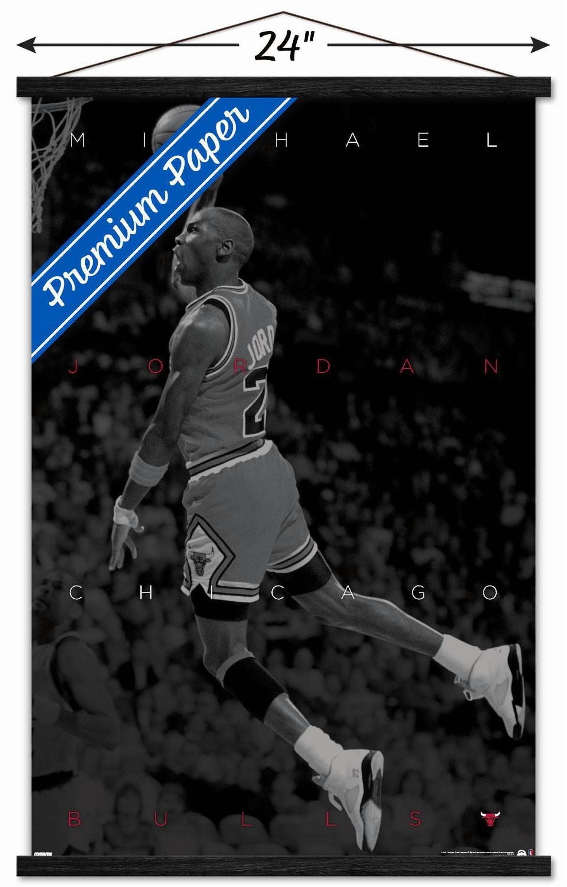 Michael Jordan - Black and White Wall Poster, 22.375" x 34" Framed