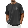 thumbnail image 2 of Huesdet T-Shirts Graphiques pour Hommes Été Col Rond T-Shirts Décontractés Texturés Manches Courtes Chandail T-Shirts (Gris, G), 2 of 5