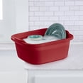 thumbnail image 4 of Sterilite Large Multi Function Home 12 Qt Sink Dish Washing Pan, Red (32 Pack), 4 of 6