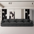 thumbnail image 1 of The Magic Home 4-Seater Cloud Modular Linen Sectional Sofa, Black, 1 of 14