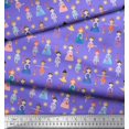 thumbnail image 2 of Soimoi Poly Georgette Fabric Floral,Medal & Girl Cartoon Decor Fabric Printed Yard 52 Inch Wide, 2 of 3