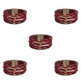 thumbnail image 3 of QualitChoice Bracelet Multi-layers Magnetic Buckle Leather Multi-colored Leopard Print Valentines Day Gifts Bracelets Hand Jewelry Black Red Check 5Set, 3 of 6
