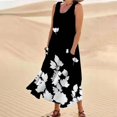 thumbnail image 4 of TJAZFJPA Robes Grande Taille Mode pour Femmes Col Rond Décontracté Imprimé Pissenlit 3D Sans Poignets Poche Longue Robe Débardeur Robe Décontractée Robe Blanche Robes de Maternité Séance Photo Robe Raiponce, 4 of 6