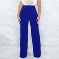 thumbnail image 2 of Liquidation! Hontri Pantalon Droit Extensible pour Femmes Confortable Uni Classique Taille Haute Jambe Grand Long Bootcut Pantalon Pantalon Habillé Travail Bureau Grande Taille Pantalon Bleu m, 2 of 9