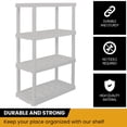 thumbnail image 4 of Hyper Tough Plastic Shelving Unit Storage Shelf 4-Tier 56" H x 36" W x 18" D White 600 lb Capacity, 4 of 7