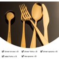 thumbnail image 3 of 15 Piece Silverware Set for 3, 15 pcs Stainless Steel Flatware Set, Dinning Tableware Cutlery Set, Mirror Polished Utensils for Lunch Dinner, Include Knife Fork Spoon for Home (Gold Titanium), 3 of 7
