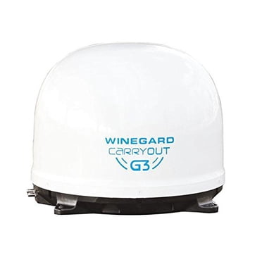 Winegard GM-9000 Antenne TV Satellite Automatique Portable Carryout G3 Blanche avec Insertion d'Alimentation