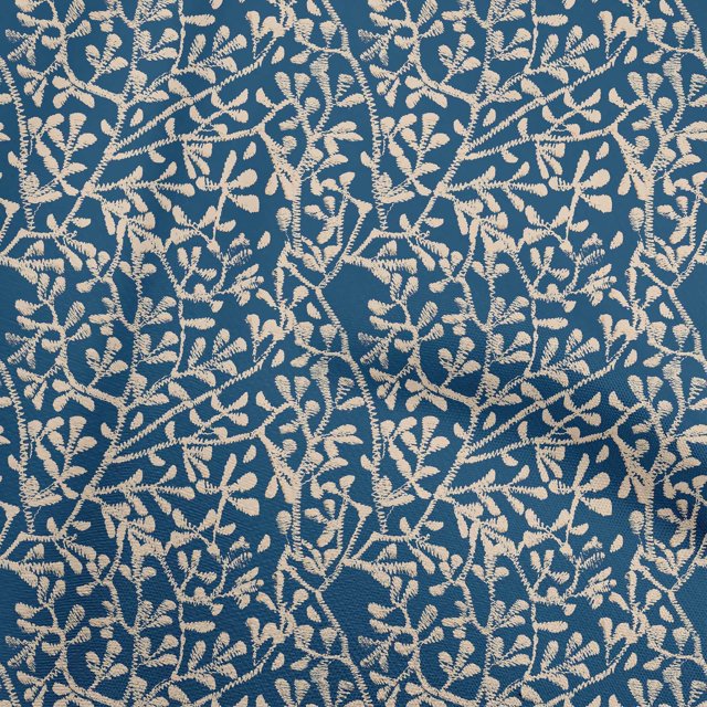 oneOone Rayon Royal Blue Fabric Asian Block Craft Projects Decor Fabric Printed By The Yard 56 Inch Wide