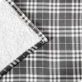 thumbnail image 4 of Bare Home Plush Sherpa Bed Blanket - Fluffy & Soft - Reversible - Lightweight - Twin/Twin XL, Stirling Plaid - Gray/White, 4 of 4