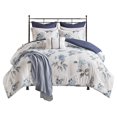 thumbnail image 1 of Madison Park Zennia Ensemble de Literie 7 Pcs en Polyester avec Couverture Bleue, 1 of 19