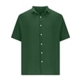 thumbnail image 5 of Kaemgyyd Mens Button down Shirt Lightweight Summer Beach Vacation Tops Casual Loose Textured Solid Color Half Sleeve Tee, 5 of 5
