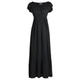thumbnail image 1 of Women's Boho Peasant Dress Off Shoulder Short Sleeve Ruffle Maxi Dresses, 1 of 5
