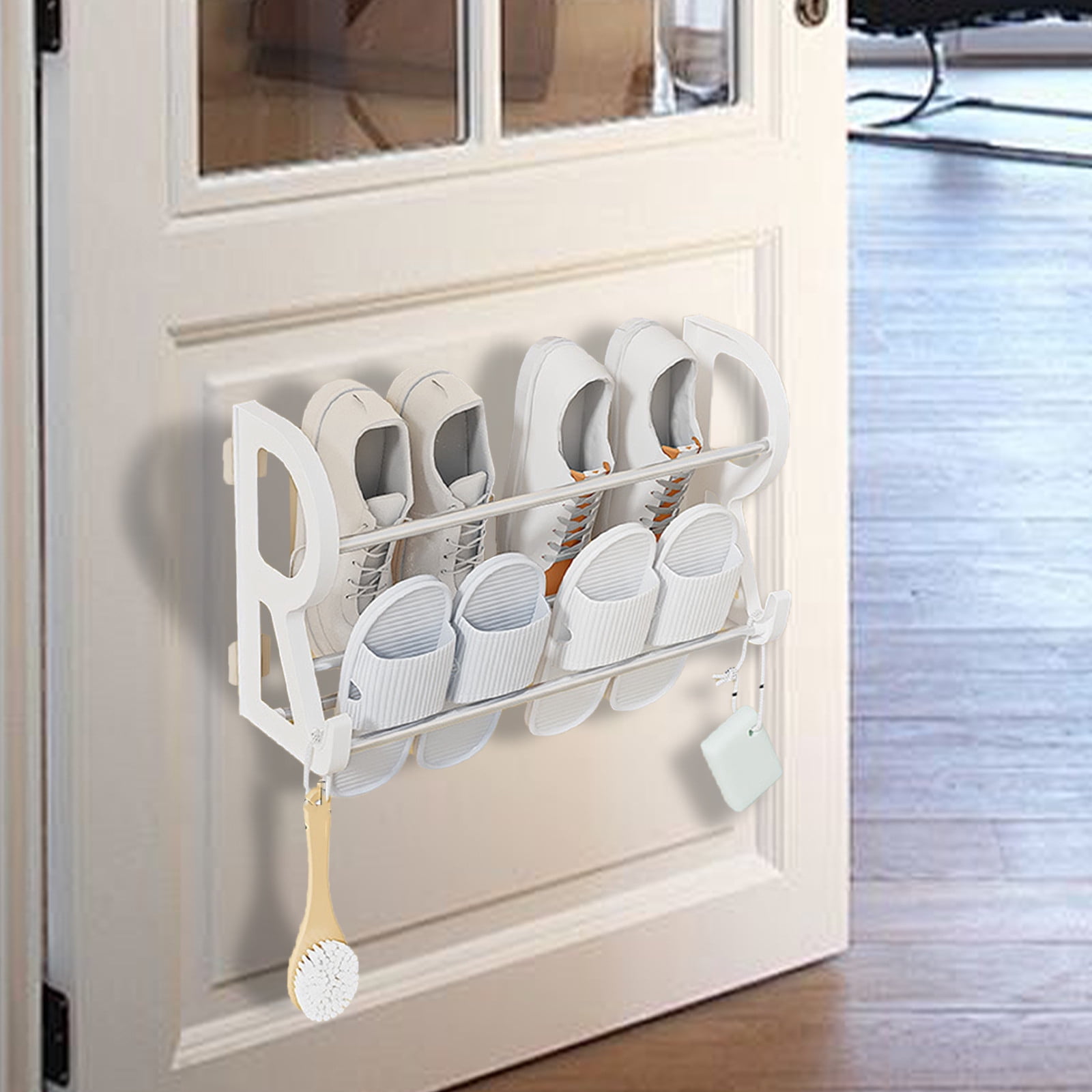 TIMIFIS Shoe Rack Bathroom Non Perforated Slipper Rack Wall Mounted Shoe Rack Bathroom Wall Door Shoe Storage Rack New Home Essentials