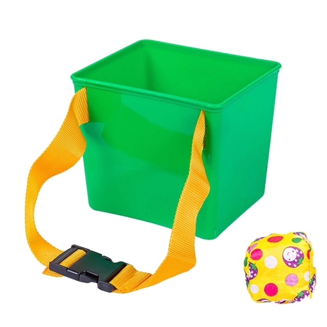 KLKCMS Seaux Poire Jeu de Lancer, Sacs de Sable à Lancer dans un Seau pour Enfants, Seaux Verts Intérieur Extérieur