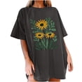 thumbnail image 2 of Offre à Durée Limitée Iumwxz T-Shirt Surdimensionné Tendance Coupe Ample T-Shirts pour Femmes Hauts Graphiques Floraux Manches Mi-Longues Col Rond Hauts pour Femmes Obtenez-le Aujourd'hui Plage, 2 of 7