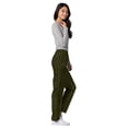 thumbnail image 1 of Adar Pantalon de Sarrau Cargo Fuselé Universel pour Femmes, Taille Élastique, Popeline Durable, Noir, 1 of 6